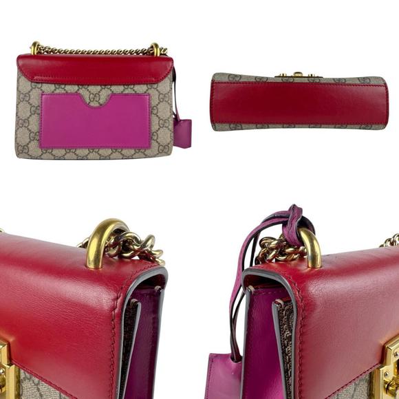 Gucci GG Supreme Canvas and Leather Shoulder Bag in Red Brown, Women's, 40948... - Picture 3 of 5